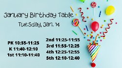 January Birthday Table